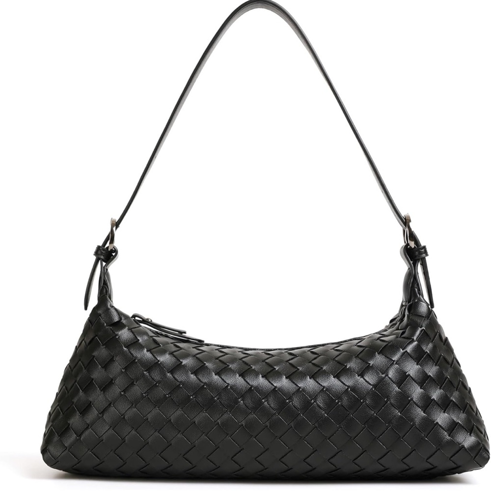 Black Woven Shoulder Bag